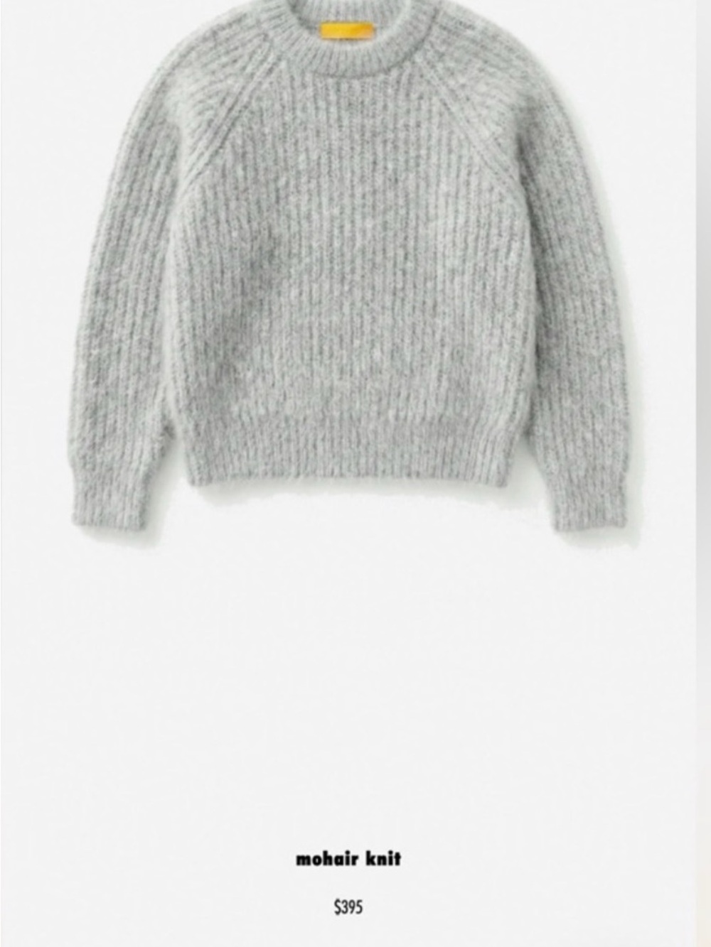 Yellow Label Co Yëlabel Mohair Crewneck Sweater Heather Grey NWT XS S Oversized